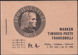 1953, Markenheftli PJ (deutsch) Nr.2, Kat: 140.-+