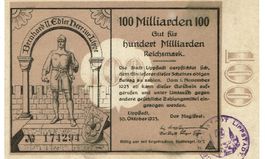 Lippstadt 100 Mrd.Mark+Stempel 30.10.1923 VZ+-VZ++