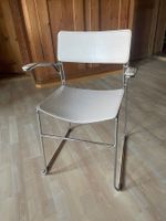 Stuhl - weisses Leder und Chrom