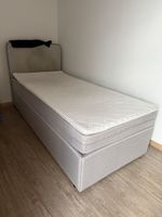 Boxbett 90x200 cm Hellgrau inkl. Matratze & Topper