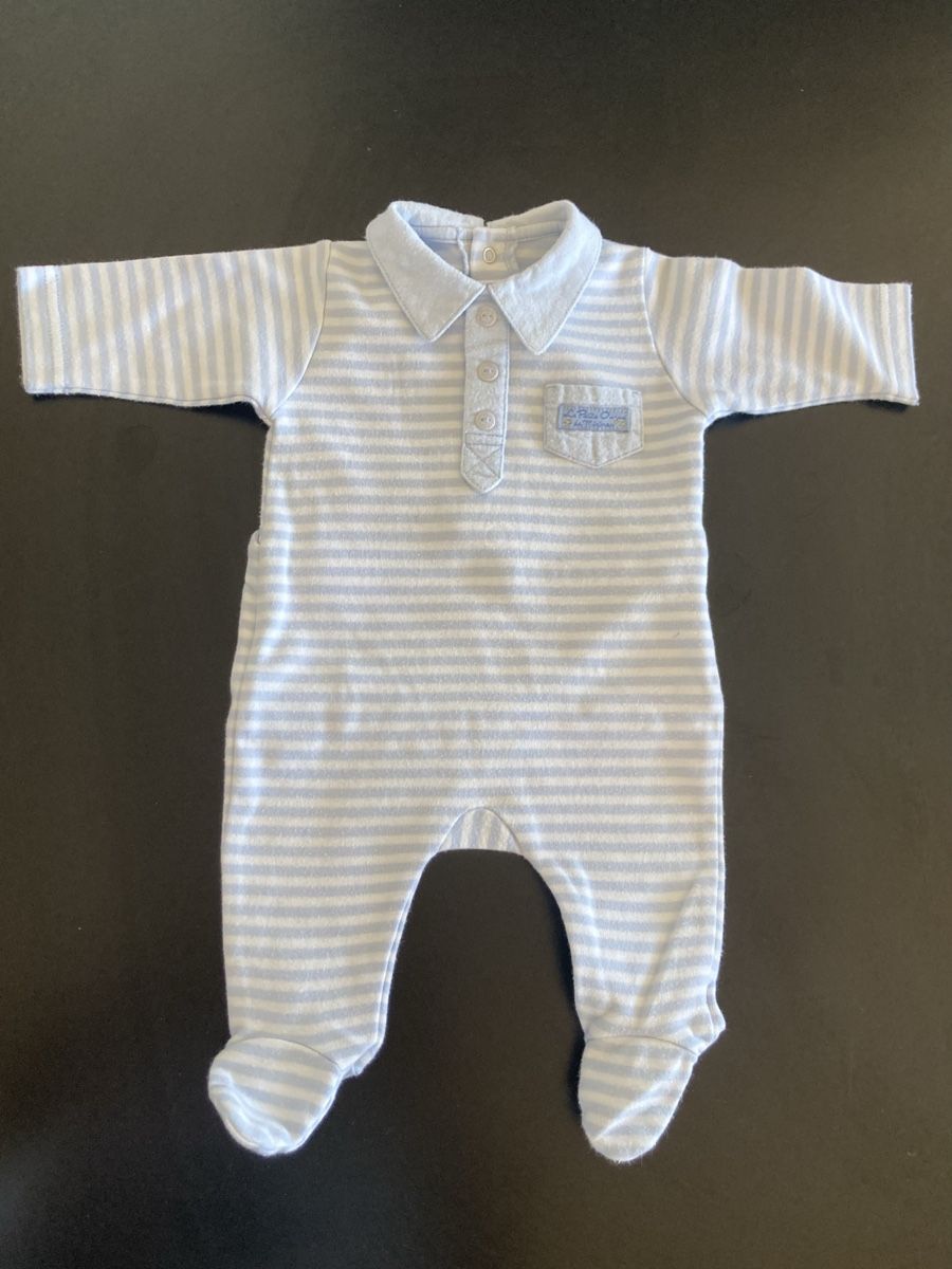 Pagliaccetti: Combinaison bébé rayée bleu et blanc 1 mois 54 cm – Usato da Chêne-Bougeries venduto da GiovannaDiLoreto