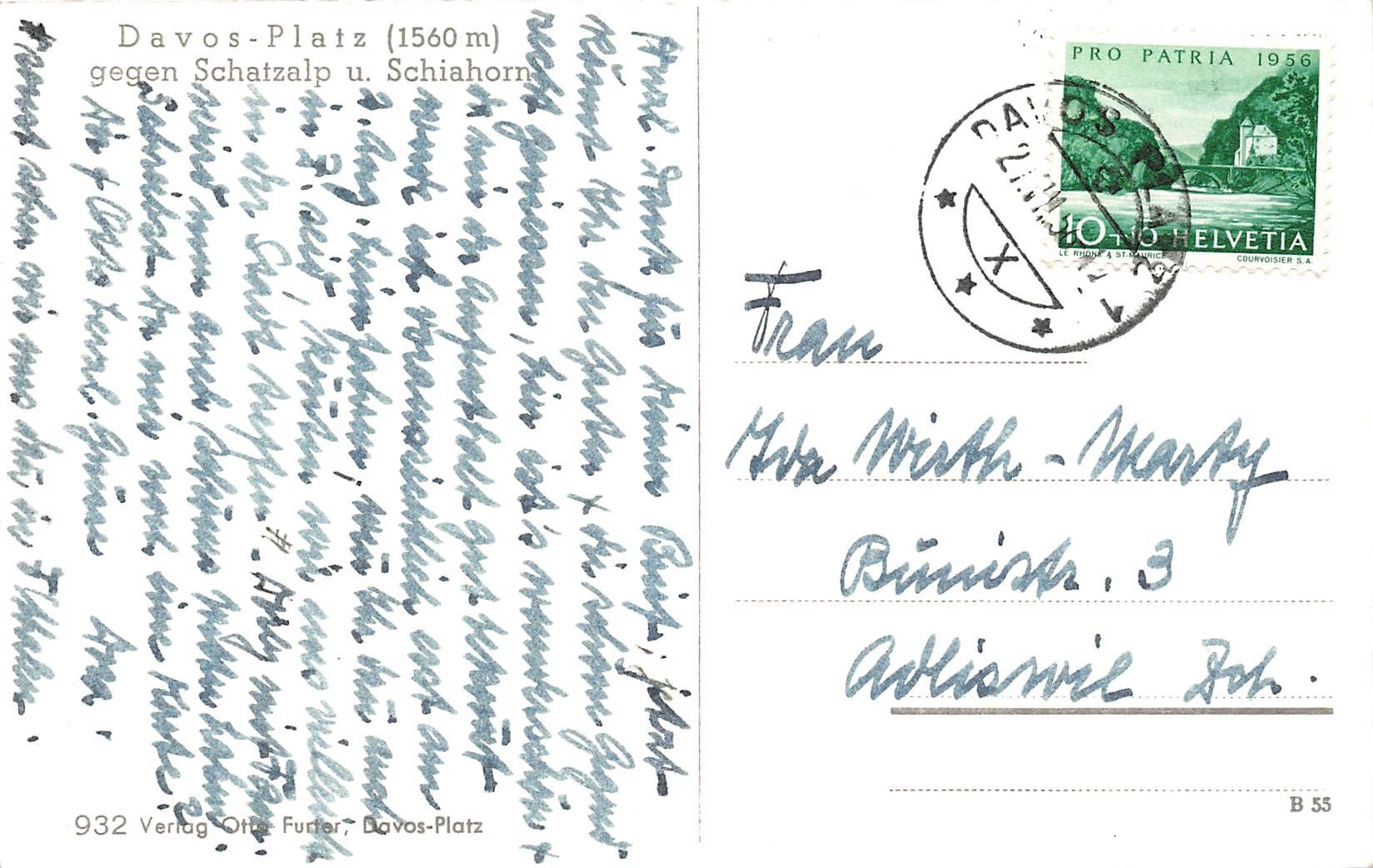 Cartoline postali: Davos platz – Usato da Biasca venduto da Blenio71 1