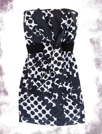 Reiss London Seidenkleid Schwarz-Weiss - 100 % Silk