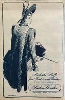 Vintage Reklame, Seiden Grieder Zürich, 1945