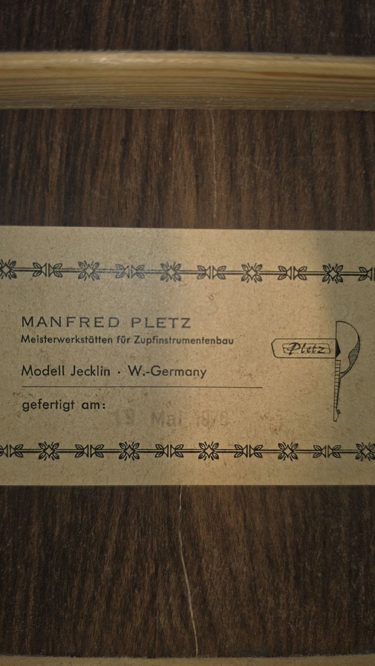 Strumenti musicali: Gitarre Manfred Pletz 1976 – Usato da Hausen am Albis venduto da M.Kurz 4