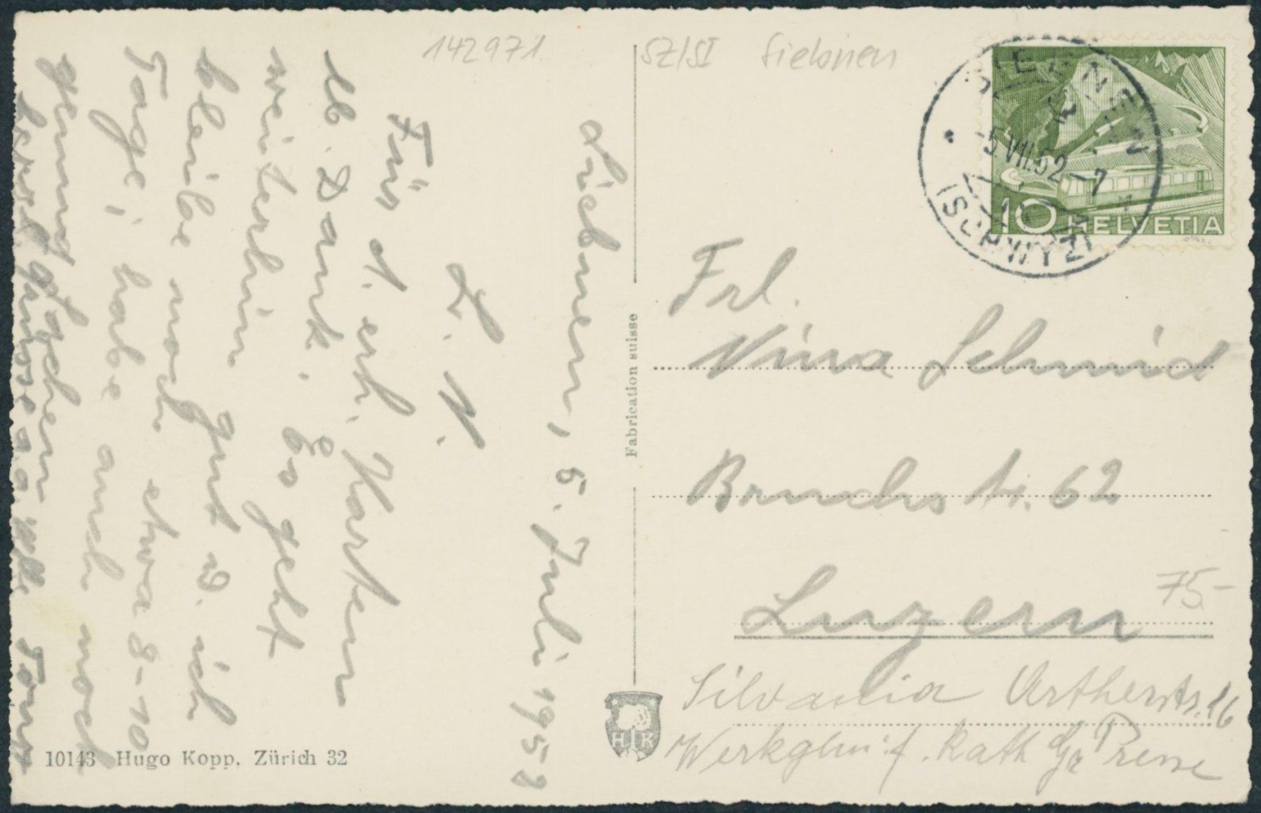 Cartes postales: SZ Siebnen – D'occasion à Schindellegi par Jonathan77 1