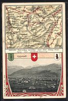 Appenzell, Ortsansicht mit Landkarte und