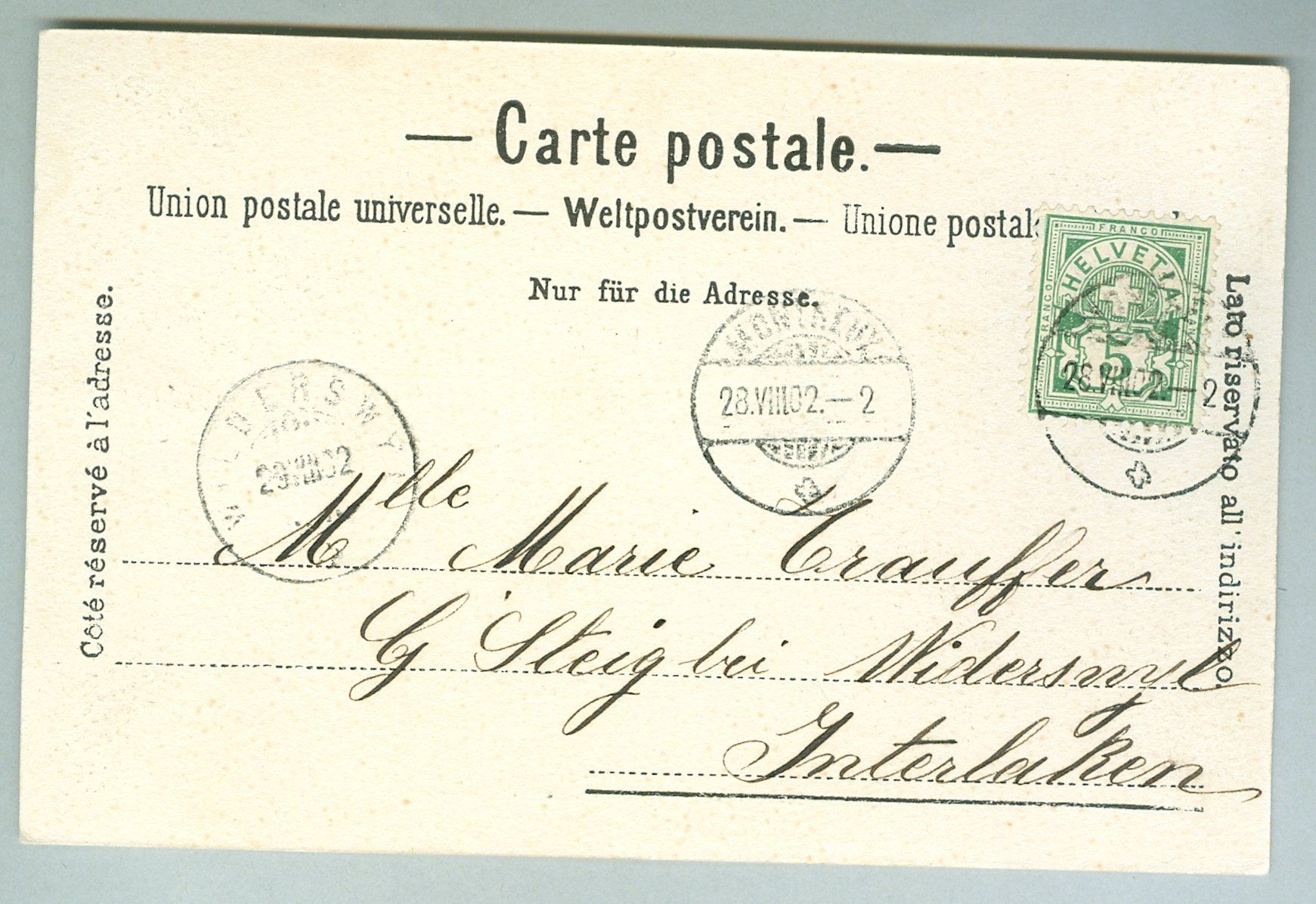 Cartes postales: 1902 Schweiz AK Kt VD – D'occasion à Zürich par yago-rot 1