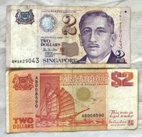 Banknoten Singapur - 2 + 2 Singapore Dollars