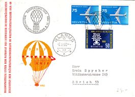 Ballonpost HB-BIP Zirkus Knie-Rapperswil-Glarus 1960