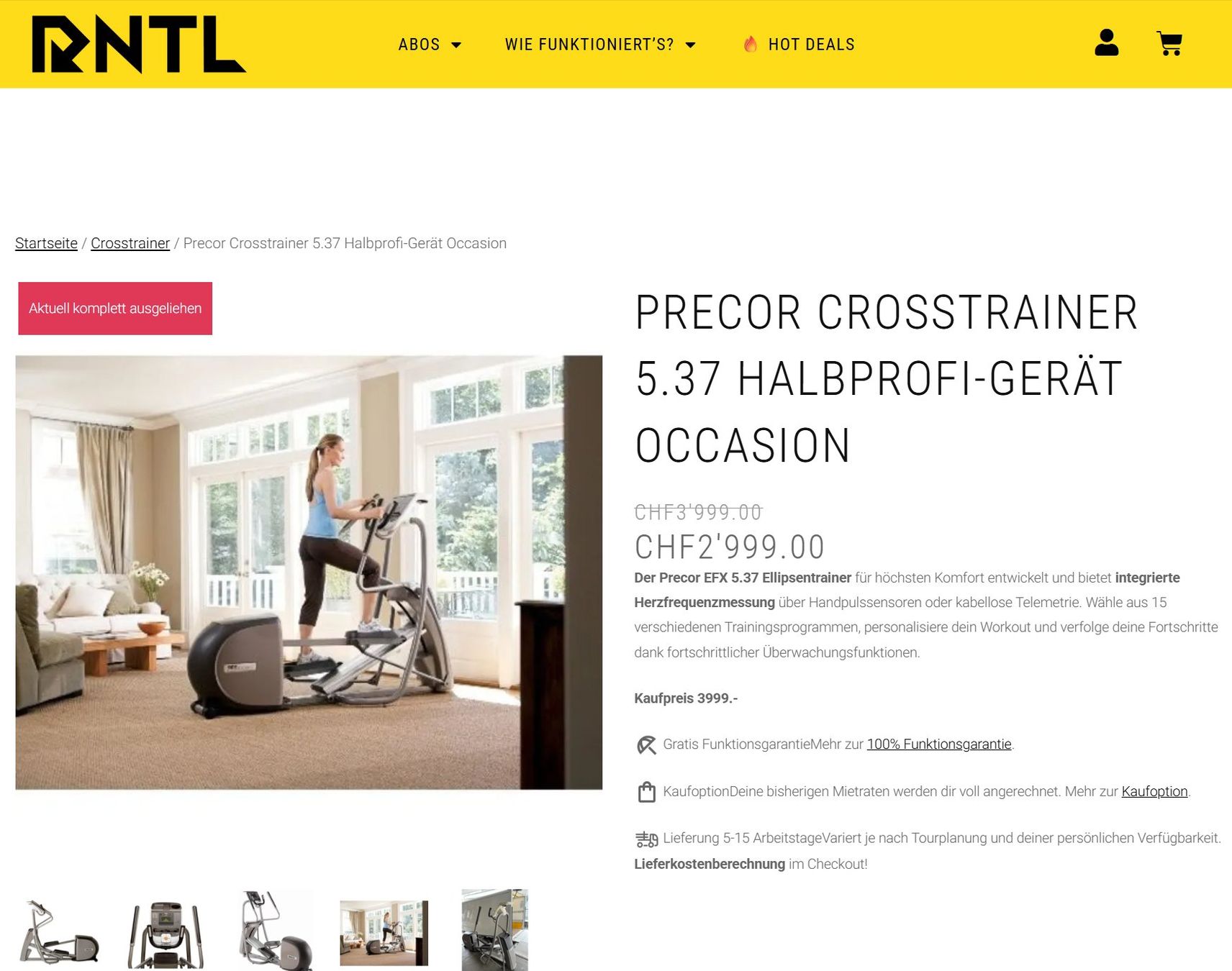 Hometrainer: PRECOR CROSSTRAINER EFX5.37 – Neu (gemäss Beschreibung) aus Pfaffhausen von salesswiss 5