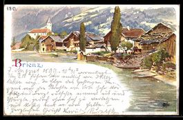 Brienz, Ortsansicht am See mit Kirche un