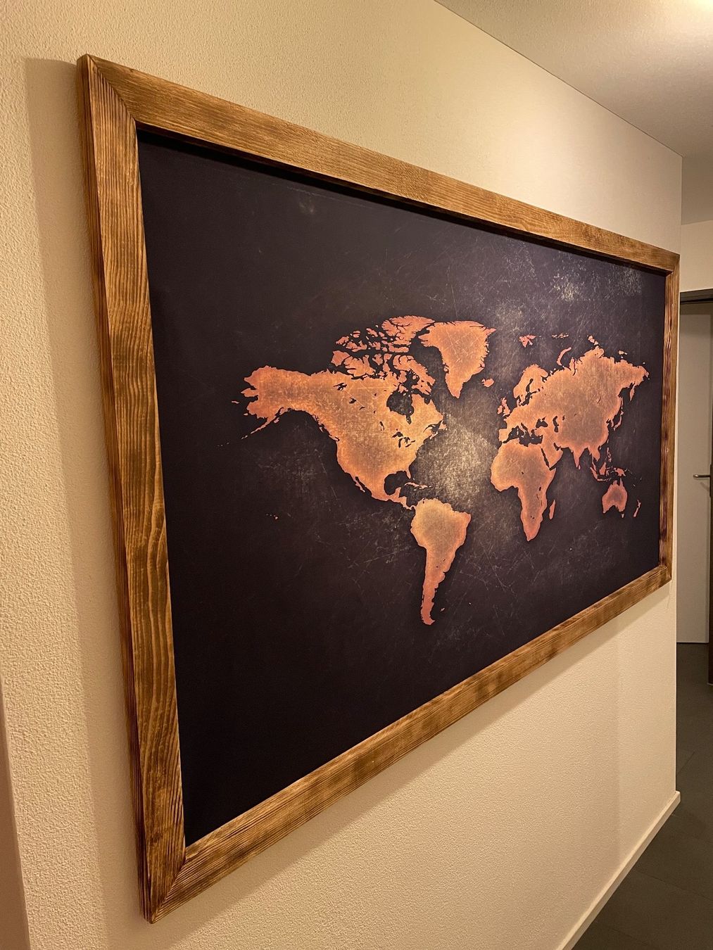 Foto & Immagini: Weltkarte Bild Kunstdruck auf Leinwand – Usato da Brunnen venduto da Holz-style 1