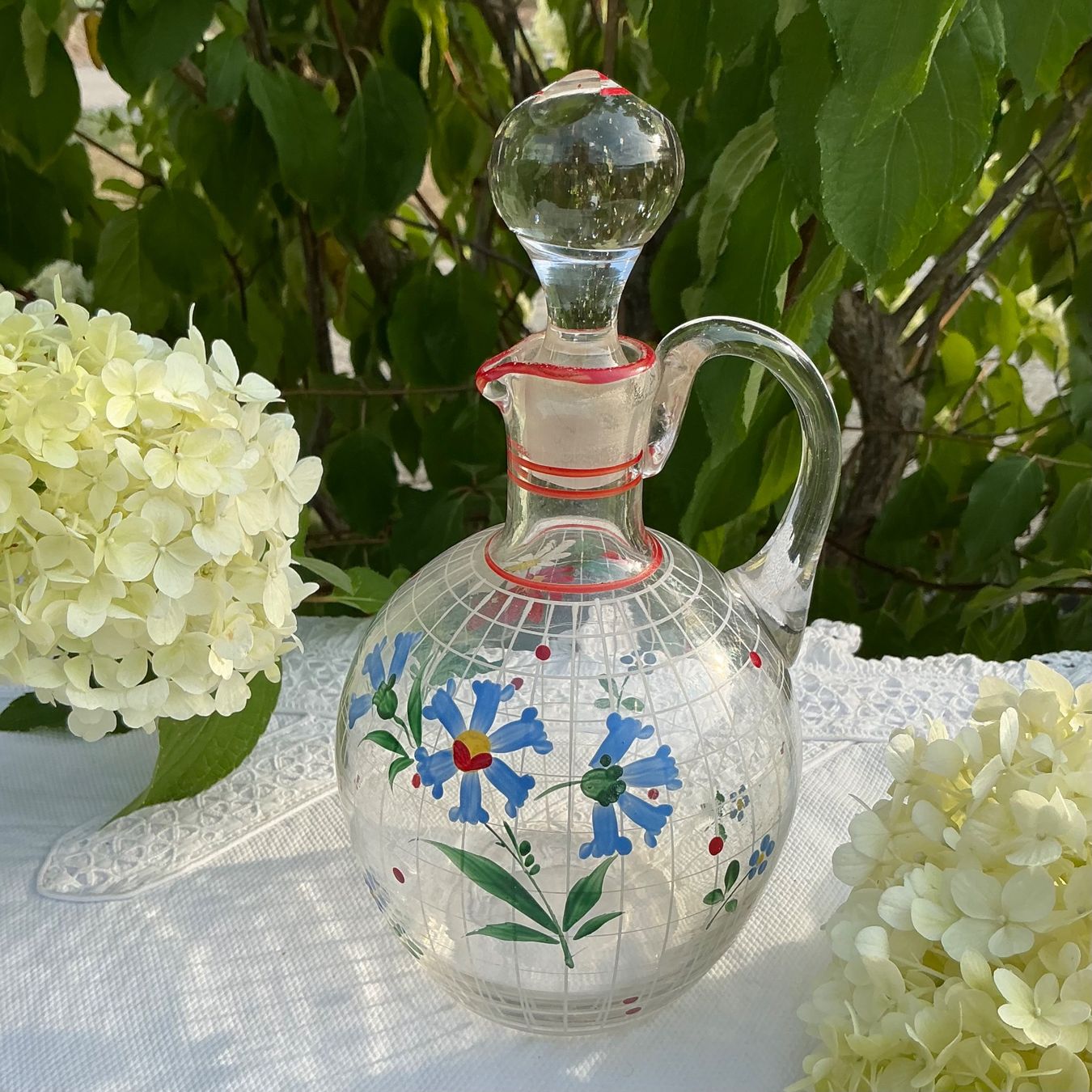 Karaffen: ALTE HANDBEMALTE KLEINE KARAFFE 1950 – Gebraucht aus Zell LU von Silvermemory 4