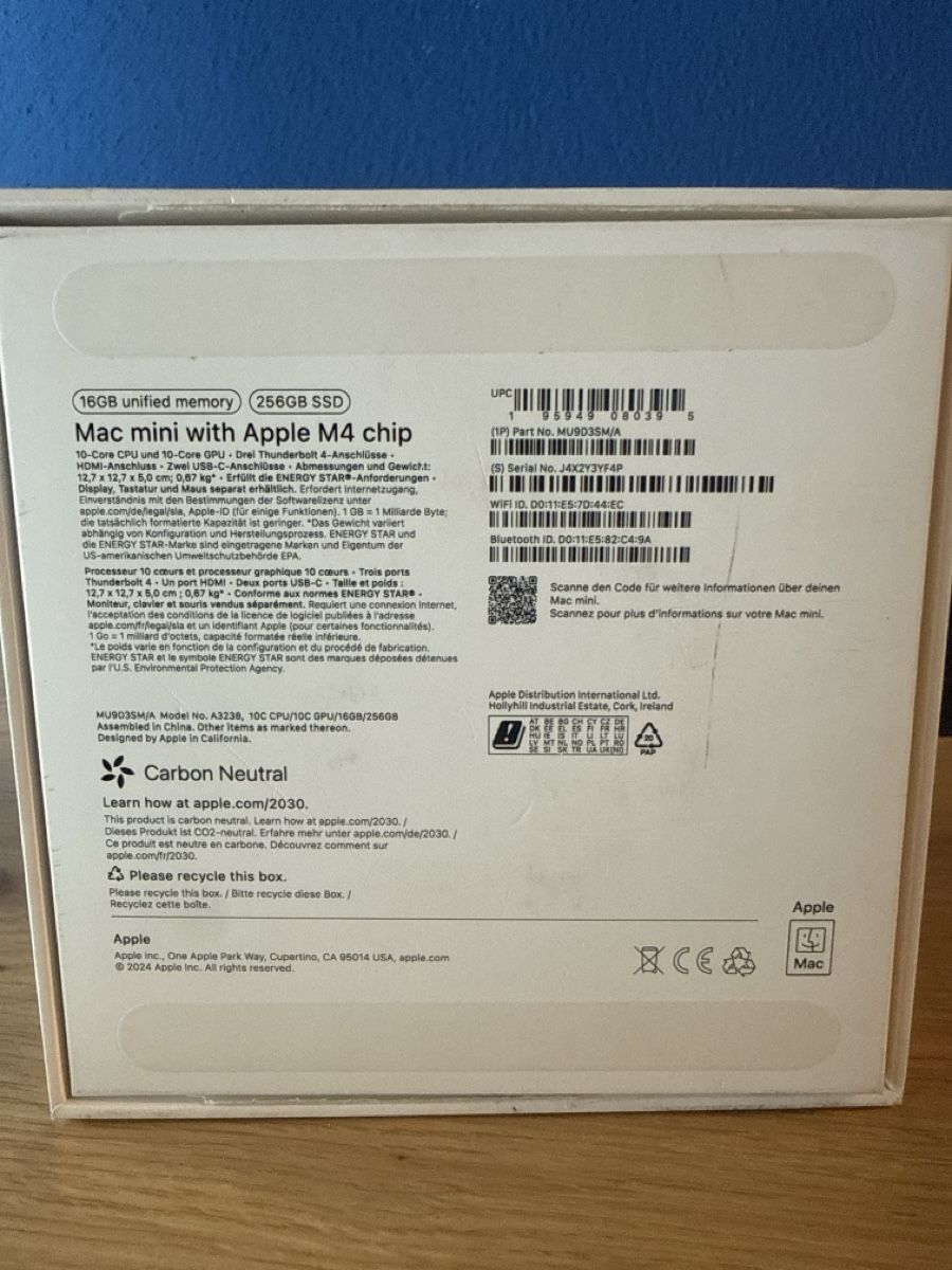 Apple PC: Apple Mac mini M4 Chip, 16GB RAM, 256GB SSD,  – Usato da Weinfelden venduto da sco_2jx6 4