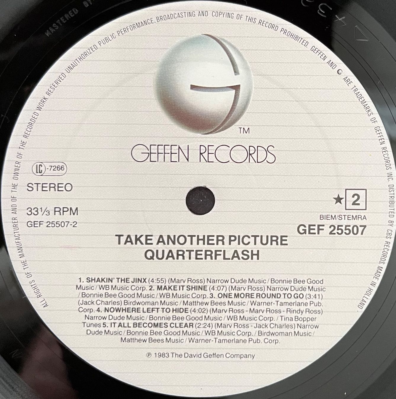 Dischi in vinile: QUARTERFLASH - TAKE ANOTHER PICTURE - 33 Tours – Usato da Bussigny venduto da vinyl-pas-cher 3