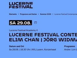 2 Tickets Lucerne Festival 29.08.2026 Contemporary Orchestra