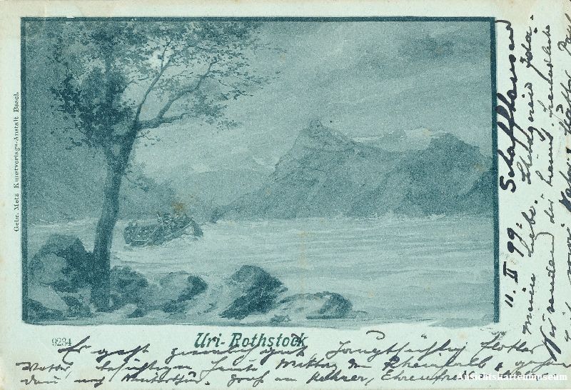 Cartoline postali: Uri- Rotstock - Föhn + 1899 – Usato da Emmenbrücke venduto da teestube
