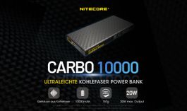 extremleichte Powerbank NiteCore Carbo 10000 - 10000mAh