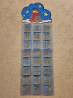 Adventskalender Stoff zum Aufhängen blau guter Zustand