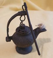 Vintage Bronze-Öllampe / Aladin-Lampe mit Patina & Docht