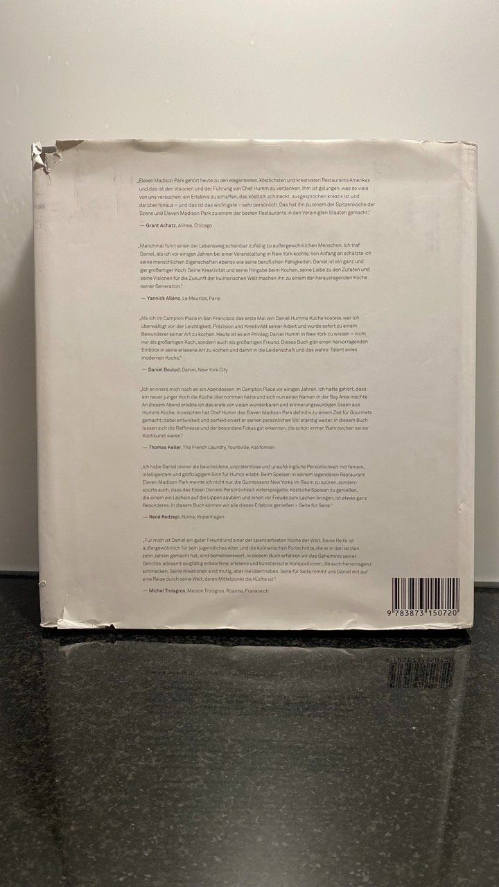 Bücher: Eleven Madison Park - Das Kochbuch Autor: Daniel Humm – Gebraucht aus Thun von floriangurtner 1
