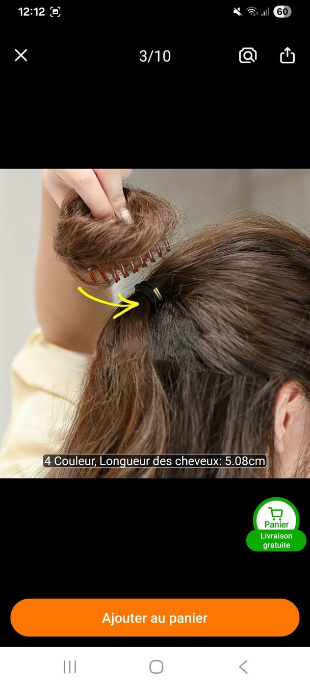 Accessori per capelli: Pince à cheveux - chignon.  Brun – Nuovo e nell'imballaggio originale da Rolle venduto da Loutre84 2
