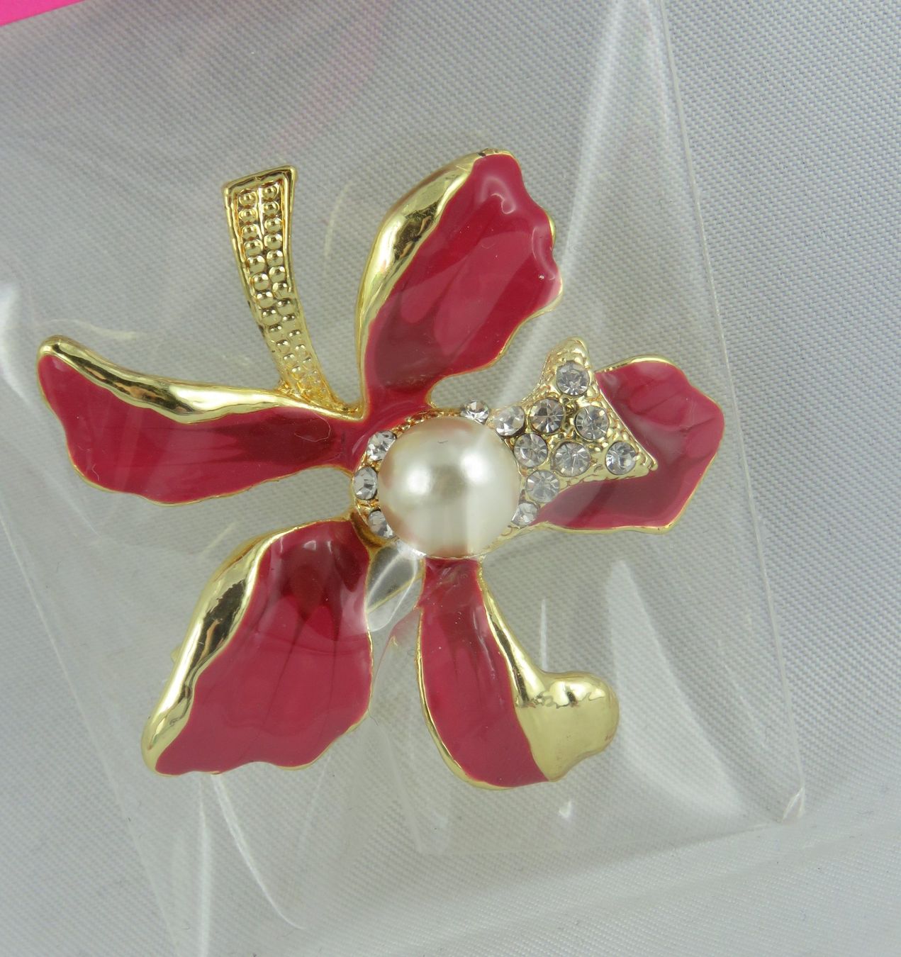 Broschen & Nadeln: Brosche - ORCHIDEE mit Glitzersteinen - 4,5x4,5cm – Neu und originalverpackt aus Grenchen von Yamahwildstar16 2