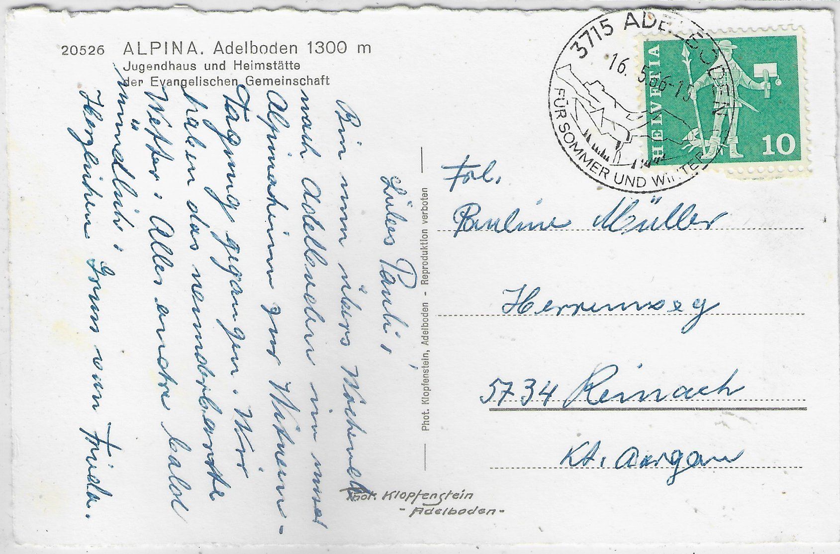 Cartoline postali: Adelboden - Jugendhaus Alpina – Usato da Ettingen venduto da Kartenplanet 1