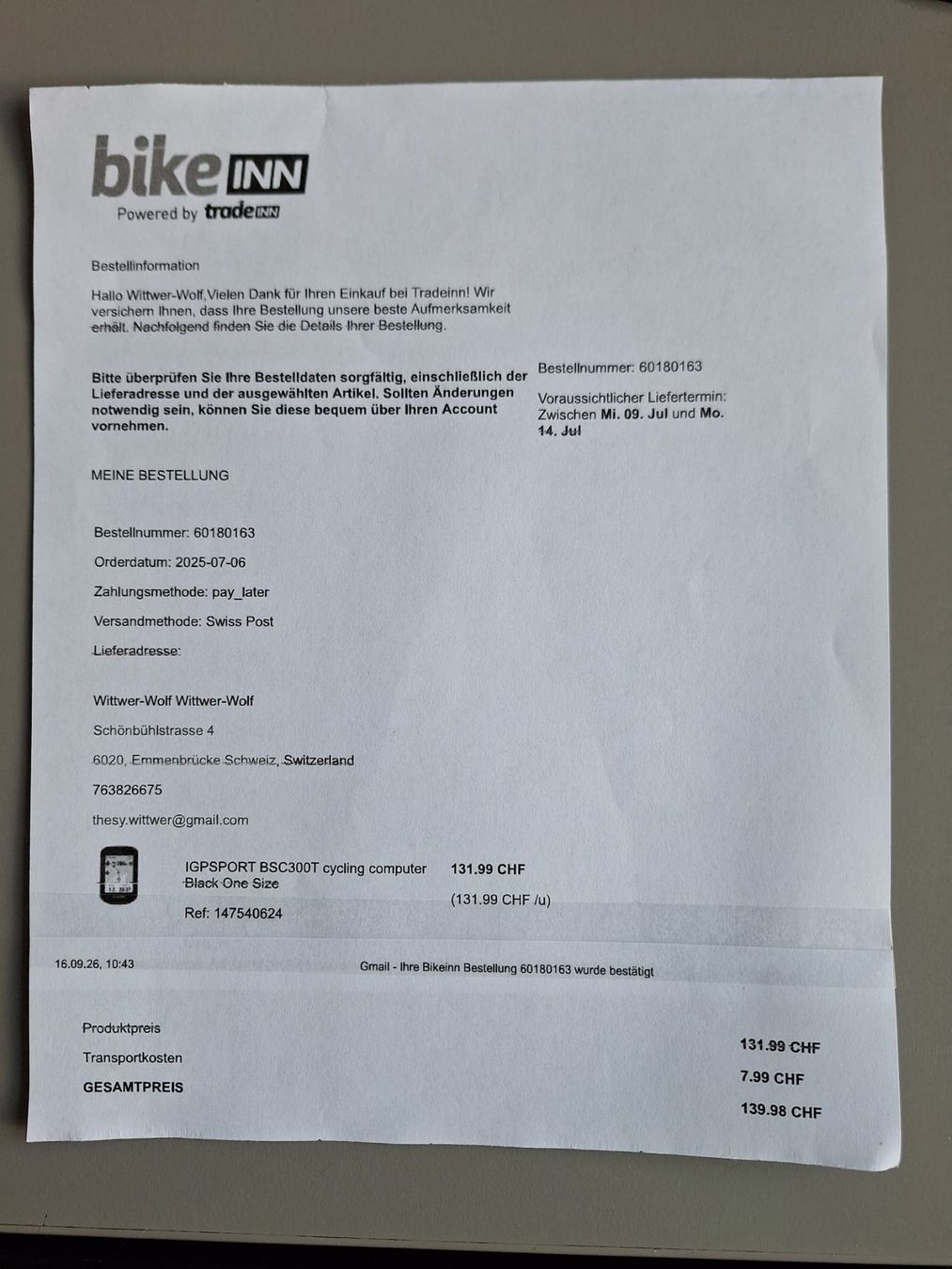 Computer & Strumenti di misurazione: Fahrradcomputer  iGPSPORT BSC 300T – Nuovo e nell'imballaggio originale da Emmenbrücke venduto da thewi52 3