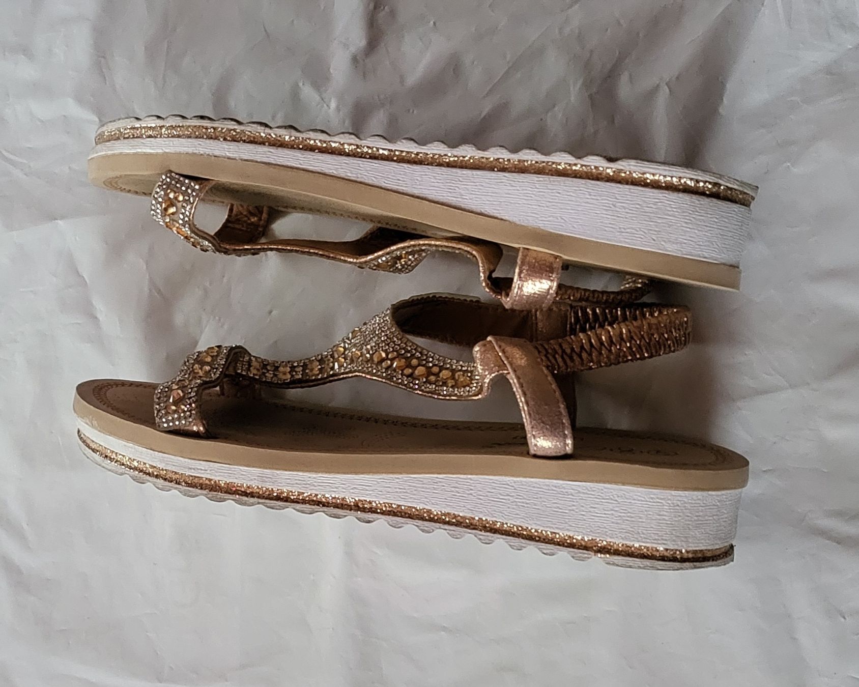 Scarpe da donna: Sandales d'été dorées, taille 40 – Usato da Niedergösgen venduto da Eva2410 3