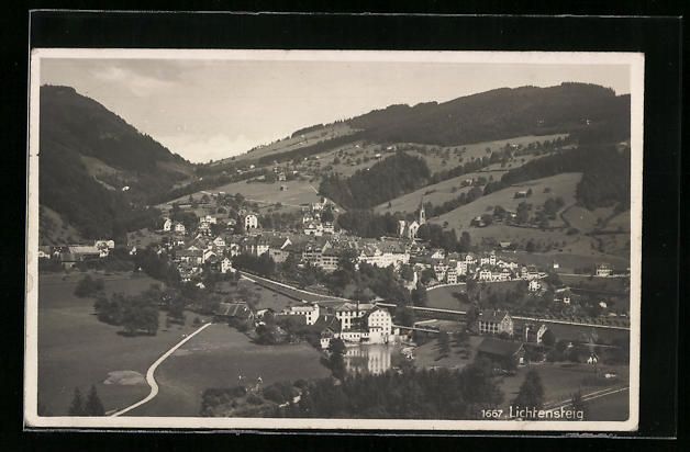 Cartoline postali: AK Lichtensteig, Ortsansicht mit Umland – Usato da Berlin venduto da bartko-reher