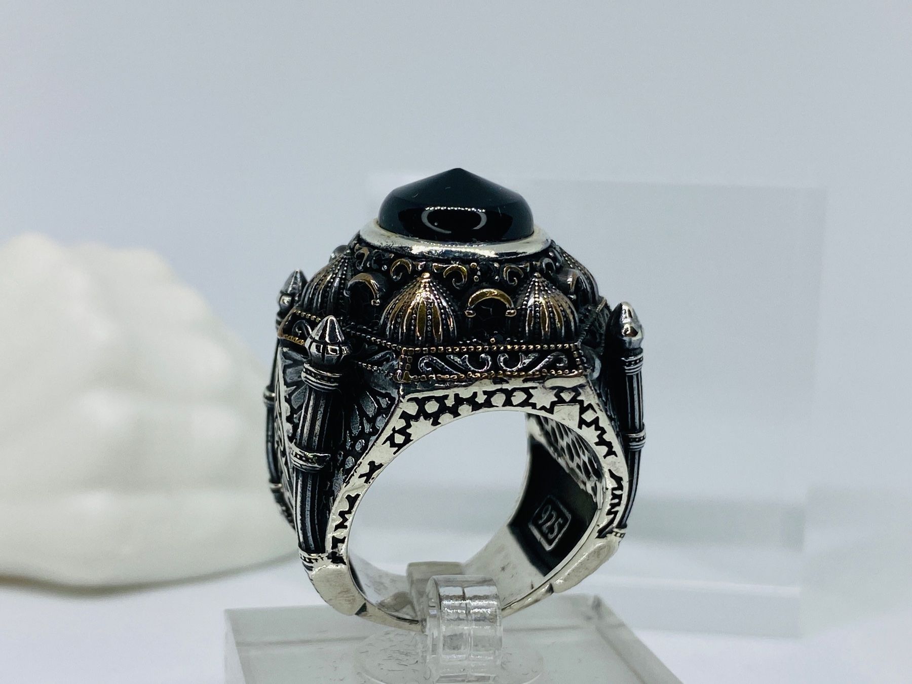 Anelli: Massiver Ring aus 925 er Silber mit Moscheemotiv – Nuovo e nell'imballaggio originale da Windisch venduto da Zeta2018 3