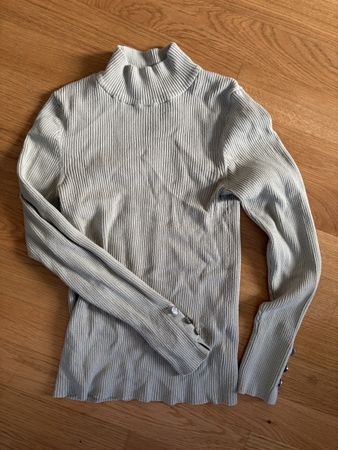 Hellgrüner Rollkragenpullover, Grösse S