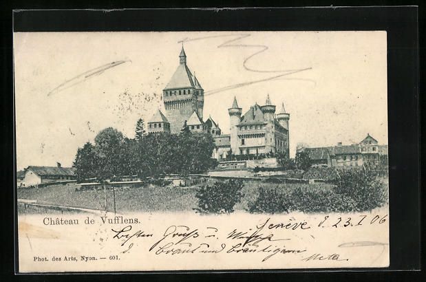 Cartoline postali: AK Vufflens, Le Chateau, 1906 – Usato da Berlin venduto da bartko-reher