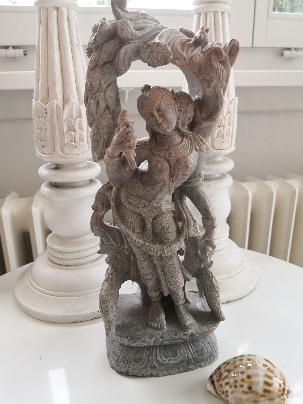 Sculture & Statue: HANDGEMEISELTE DEVA STATUE AUS SPECKSTEIN EINZELSTÜCK INDIEN – Nuovo (secondo la descrizione) da Olten venduto da Naja-Twins-Twins 4