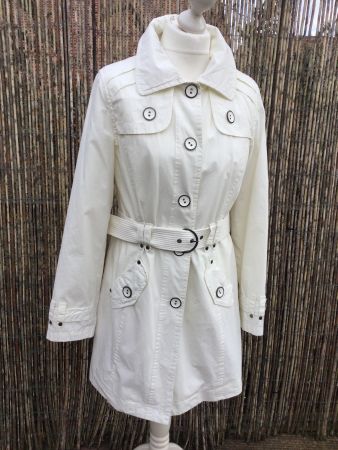 Trench-coat/Manteau/Veste blanc BIAGGINI, taille 36