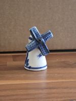 Keramik Mühle Miniatur blau weiss Dekoration Höhe 4cm Delft