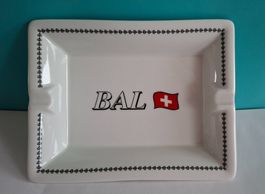 BAL Aschenbecher, Langenthal Werbung, mit Schweizer Kreuz