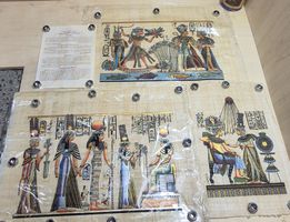 3x originale Ägyptische Papyrusbilder mit Zertifikat