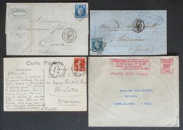 FRANCE: 4 envois postales O des années 1863 à 1931