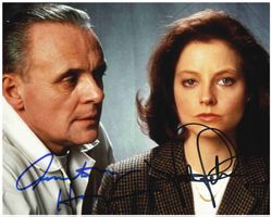 ANTHONY HOPKINS & JODIE FOSTER - handsigniert (20x25cm) COA