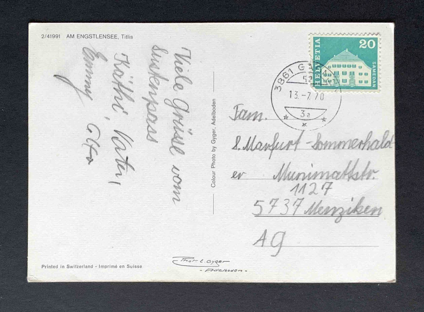 Cartoline postali: AK Am Engstlisee Titlis – Usato da Goldau venduto da artelier1 1