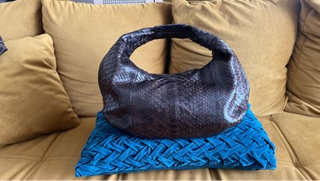 EXCLUSIVE - Python Leder Handtasche - Braun