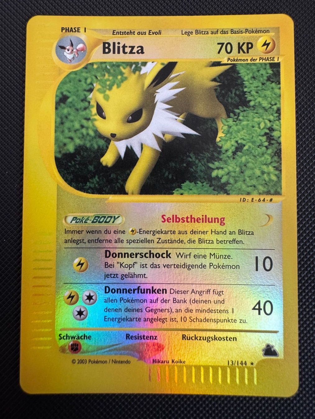 Pokémon Sammelbilder & Trading cards: Pokemon Blitza Reverse Holo 13/144 - Skyridge - DE – Gebraucht aus Erstfeld von PokeSandero