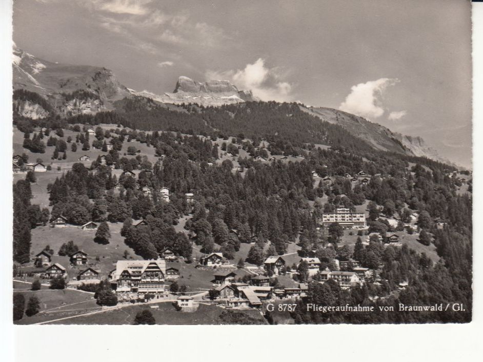Ansichtskarten: Braunwald Fliegeraufnahme ca. 1950 – Gebraucht aus Bürglen TG von StampGraf