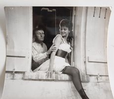 Photographie Bourvil noir et blanc vintage format carré