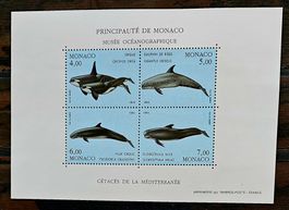 MONACO Bloc ** Musee Oceanographique - Cétacés, 1994
