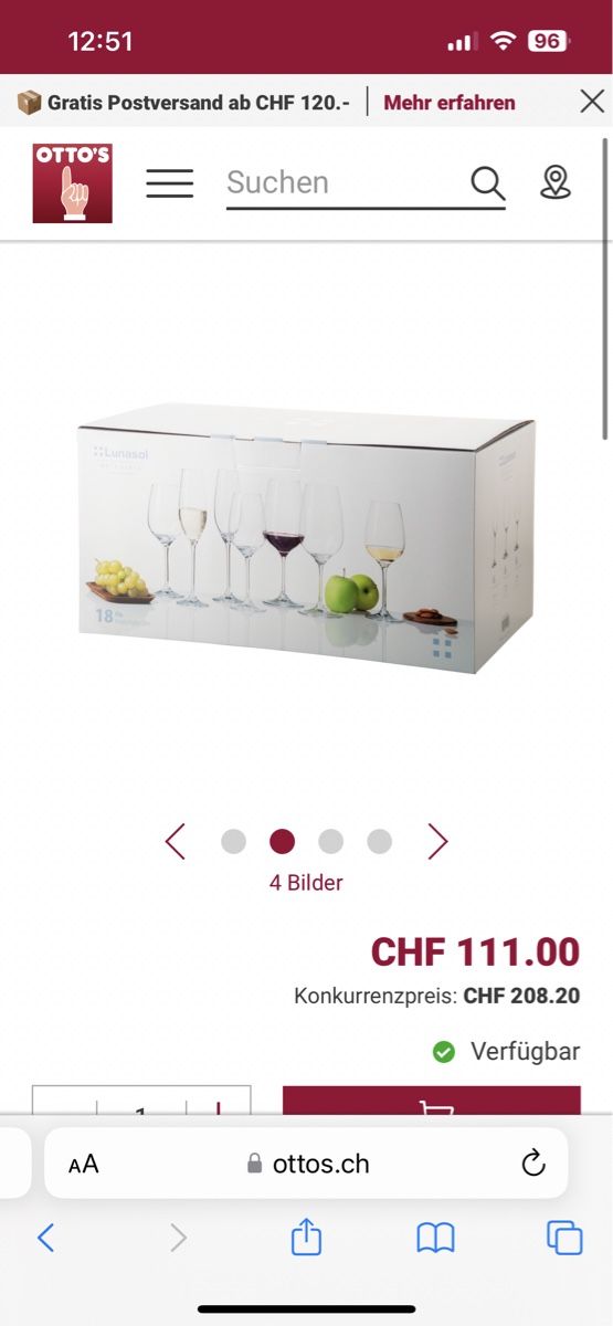 Bicchieri: Lunasol Weinglas set 18 tlg. – Nuovo e nell'imballaggio originale da Sempach Station venduto da Fleischfondue 3
