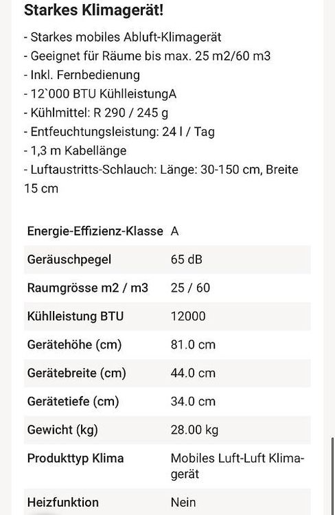 Klimageräte: Verkaufe Klimagerät A Klasse – Gebraucht aus Oberarth von Jlush 3